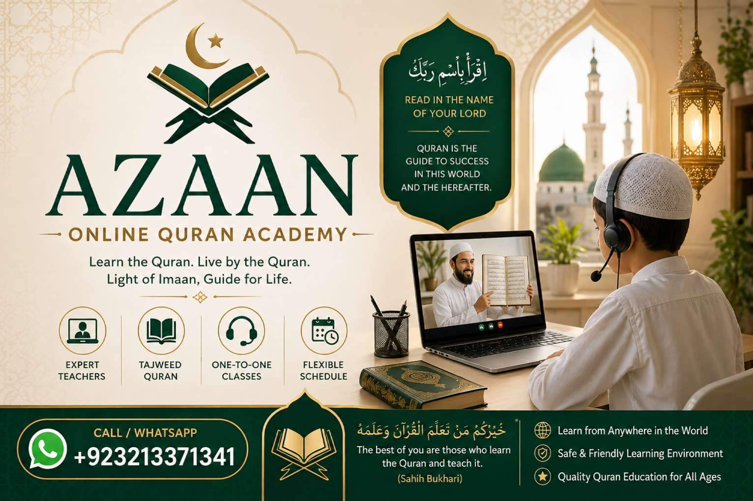 Azaan Online Quran Academy Banner